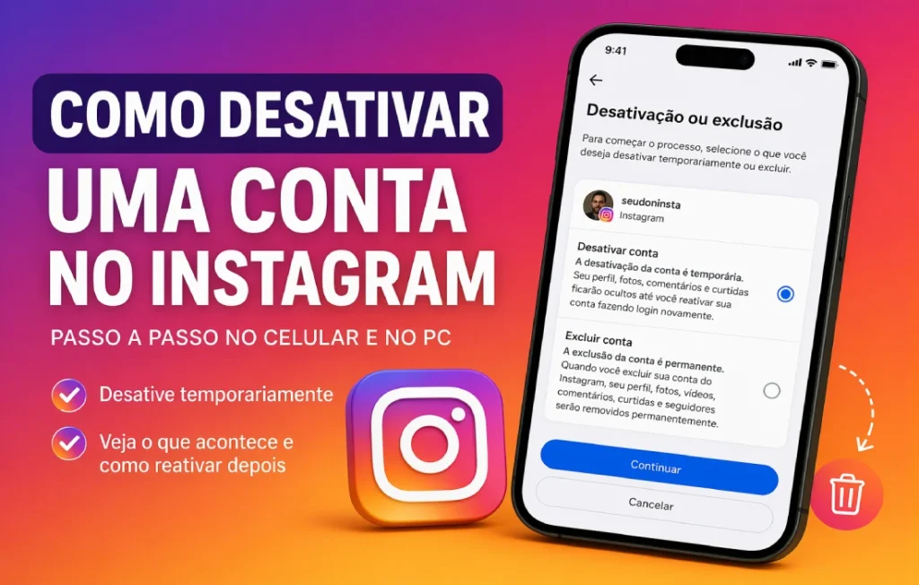 Como desativar uma conta no Instagram