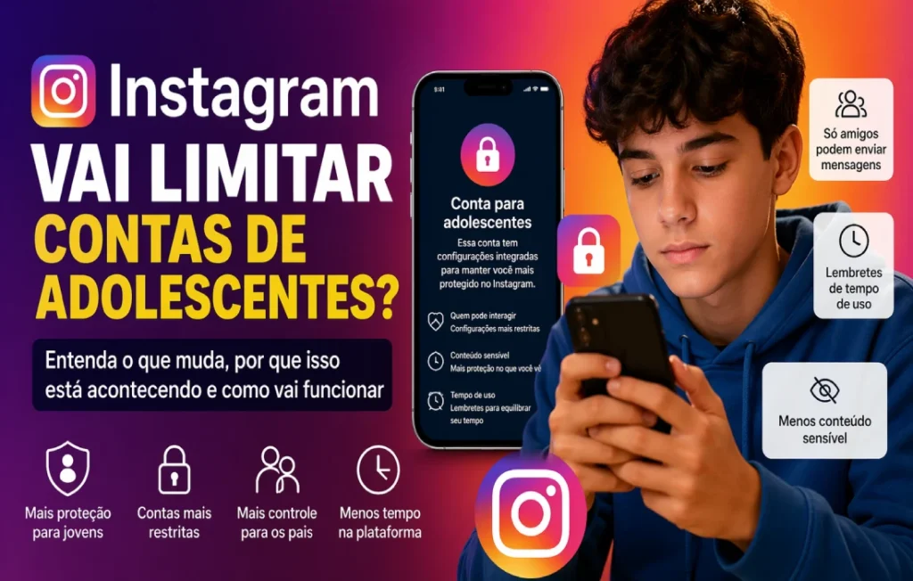 Instagram vai limitar contas de adolescentes