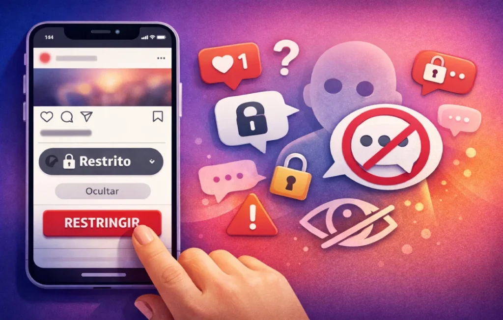 O que acontece se eu restringir um comentário no Instagram