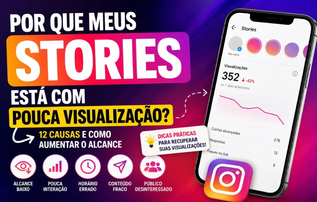 Porque meus Stories está com pouca visualização