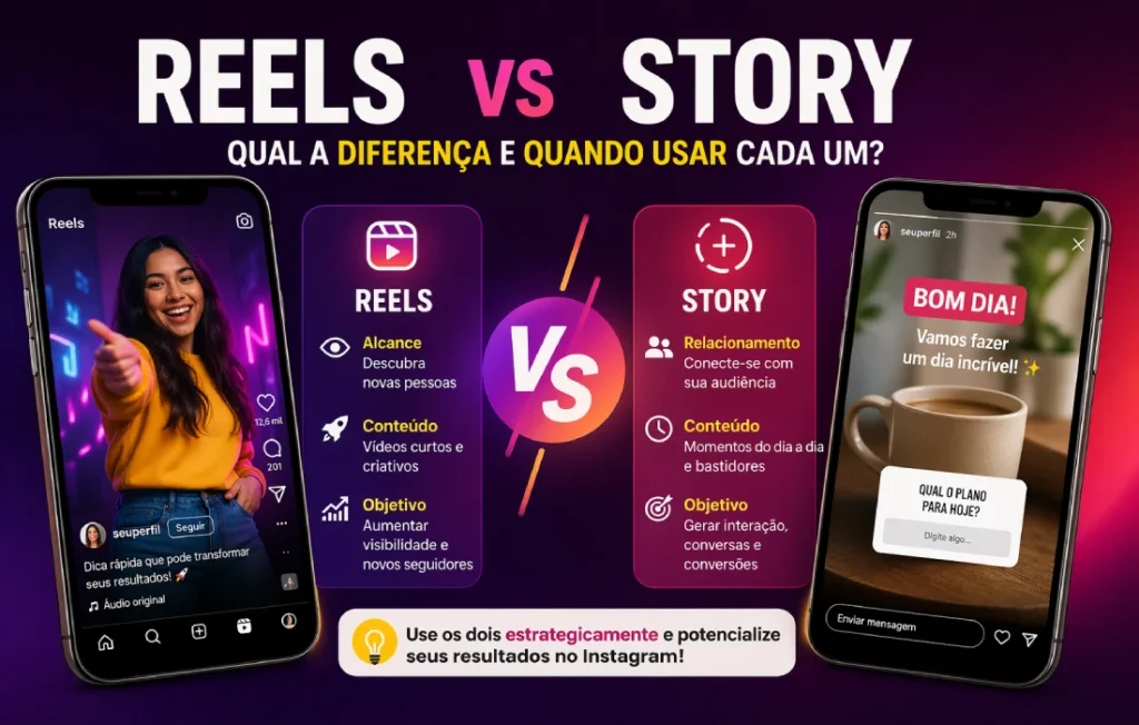 Qual a diferença do reels para o story no Instagram