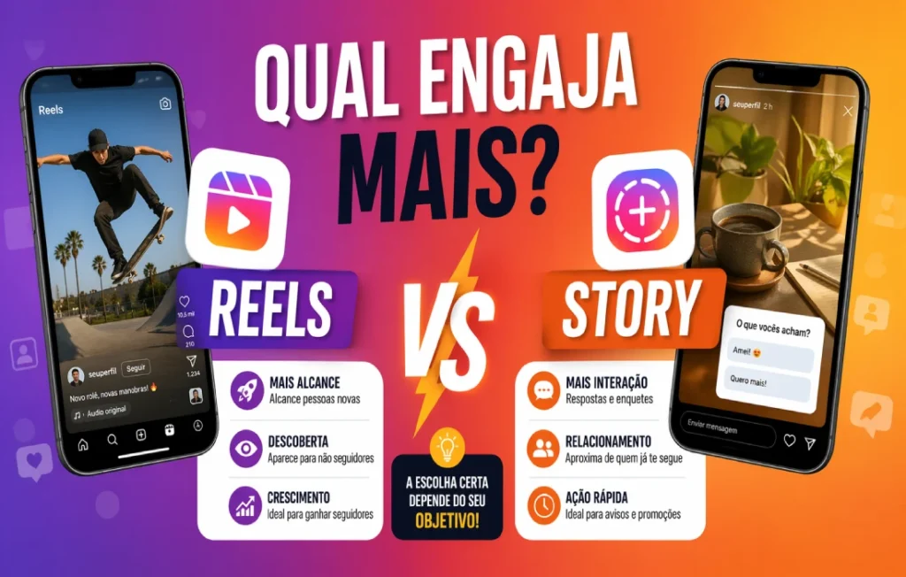 Qual engaja mais Reels ou Story