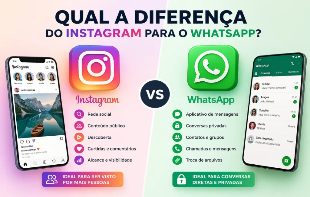 diferença do Instagram para o WhatsApp